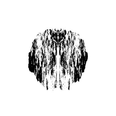 Beyaz arkaplanda soyut grunge siyah nokta izole