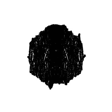 Beyaz arkaplanda soyut grunge siyah nokta izole