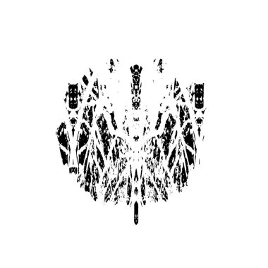 Beyaz arkaplanda soyut grunge siyah nokta izole