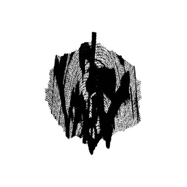 Beyaz arkaplanda soyut grunge siyah nokta izole