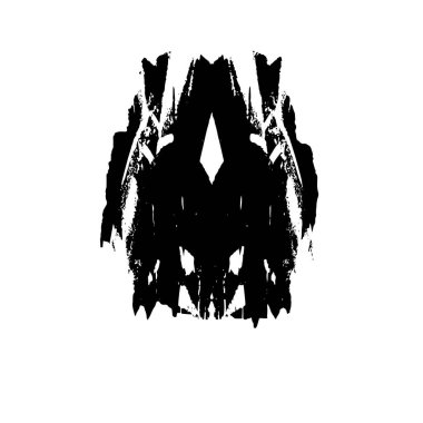 Beyaz arkaplanda soyut grunge siyah nokta izole