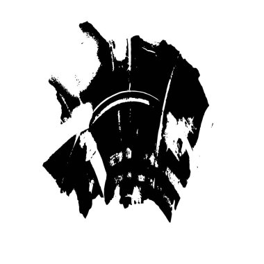 Beyaz arkaplanda soyut grunge siyah nokta izole