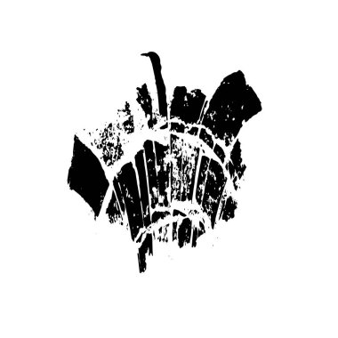 Beyaz arkaplanda soyut grunge siyah nokta izole