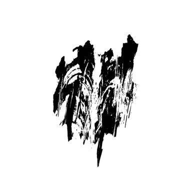 siyah fırça darbesi ve doku. grunge soyut el - boyanmış elementler.