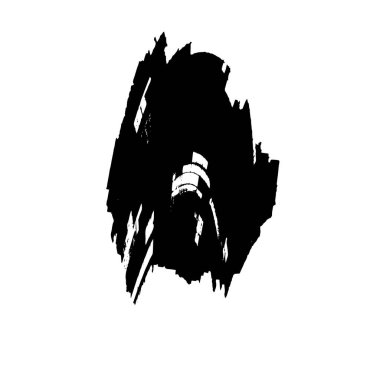 beyaz arka planda yalıtılmış siyah fırça darbesi