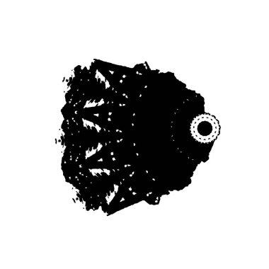 Beyaz arka planda siyah fırça darbesi