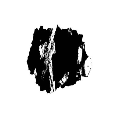 Beyaz arkaplanda soyut siyah fırça darbesi