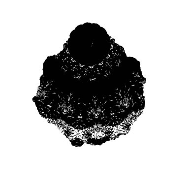 Beyaz arkaplanda soyut siyah fırça darbesi