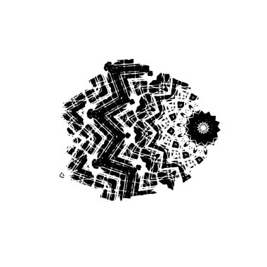 Beyaz arkaplanda soyut siyah fırça darbesi