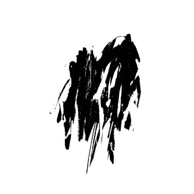 siyah mürekkep fırça darbesi.
