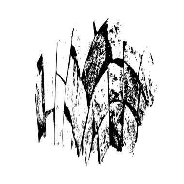 Beyaz arkaplanda soyut grunge siyah nokta izole