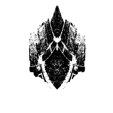 Beyaz arkaplanda soyut siyah fırça darbesi