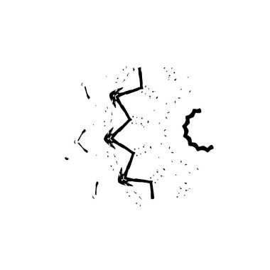 Beyaz arkaplanda soyut siyah fırça darbesi