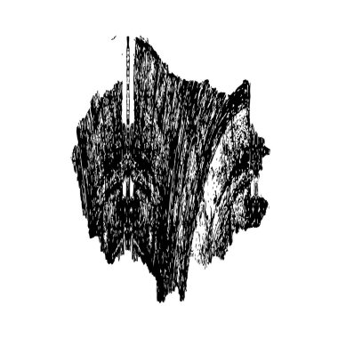 Beyaz arkaplanda soyut siyah fırça darbesi