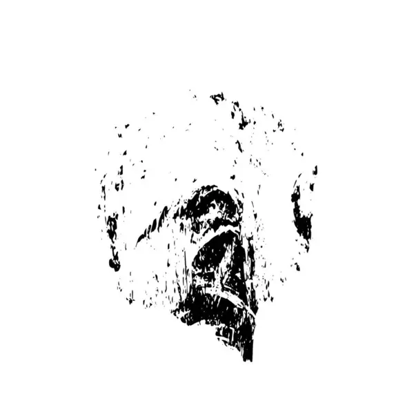 Abstract Grunge Zwarte Vlek Geïsoleerd Witte Achtergrond — Stockvector