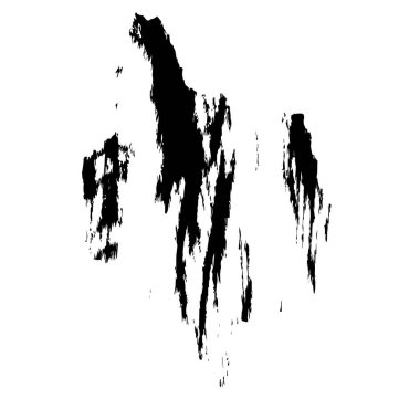 Beyaz arkaplanda soyut siyah fırça darbesi