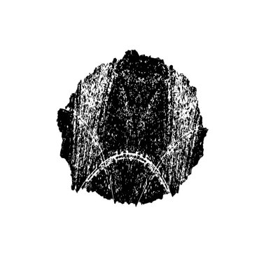 Beyaz arkaplanda soyut siyah fırça darbesi