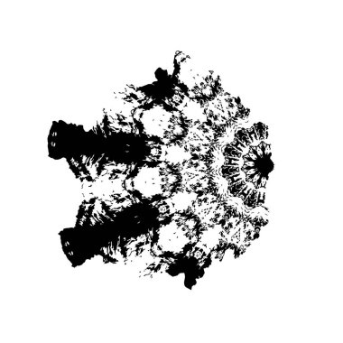 Beyaz arkaplanda soyut siyah fırça darbesi