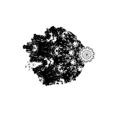 Beyaz arkaplanda soyut siyah fırça darbesi