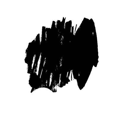 Beyaz arkaplanda soyut siyah fırça darbesi