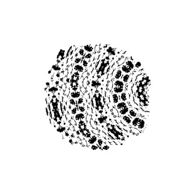 Beyaz arkaplanda soyut siyah fırça darbesi