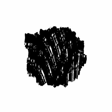 Beyaz arkaplanda soyut siyah fırça darbesi