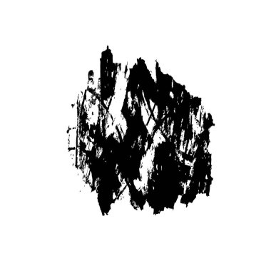 Beyaz arkaplanda soyut siyah fırça darbesi