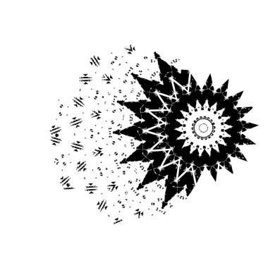 Beyaz arkaplanda soyut siyah fırça darbesi