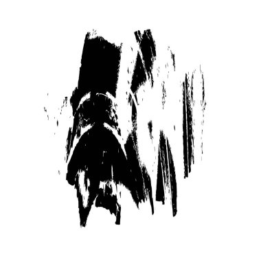 Beyaz arkaplanda soyut siyah fırça darbesi