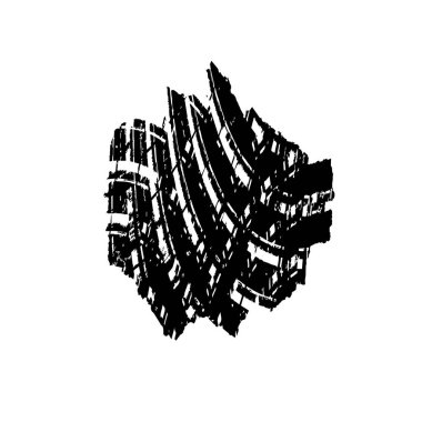 Beyaz arkaplanda soyut siyah fırça darbesi