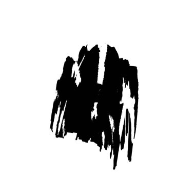 Beyaz arkaplanda soyut siyah fırça darbesi