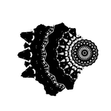 Beyaz arkaplanda soyut siyah fırça darbesi