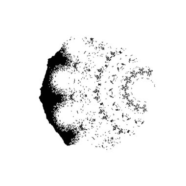 Beyaz arkaplanda soyut siyah fırça darbesi