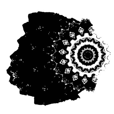 Beyaz arkaplanda soyut siyah fırça darbesi