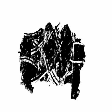 Beyaz arkaplanda soyut siyah fırça darbesi