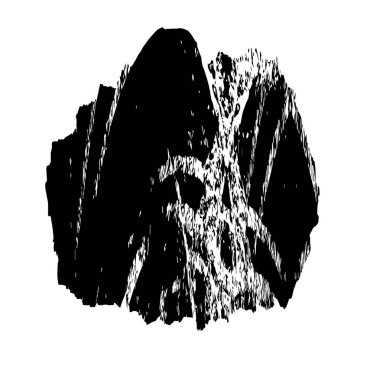 Beyaz arkaplanda soyut siyah fırça darbesi