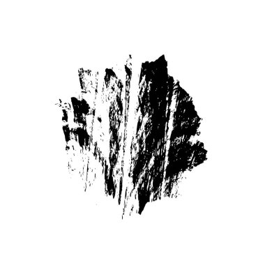 Beyaz arkaplanda soyut siyah fırça darbesi