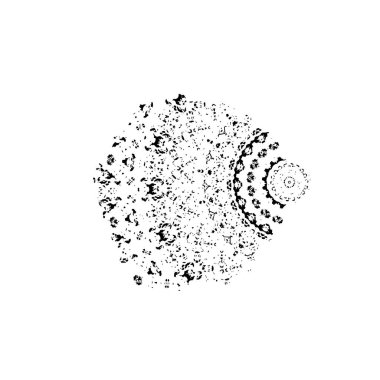 Beyaz arkaplanda soyut siyah fırça darbesi