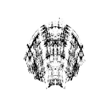 Beyaz arkaplanda soyut grunge siyah nokta izole