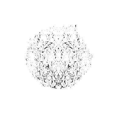 Beyaz arkaplanda soyut grunge siyah nokta izole