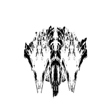 Beyaz arkaplanda soyut grunge siyah nokta izole