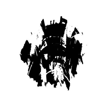 Beyaz arkaplanda soyut grunge siyah nokta izole