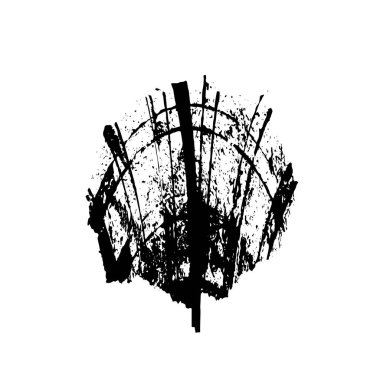 Beyaz arkaplanda soyut grunge siyah nokta izole