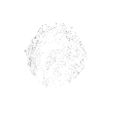 Beyaz arkaplanda soyut grunge siyah nokta izole