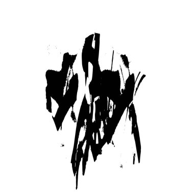 Beyaz arkaplanda soyut grunge siyah nokta izole