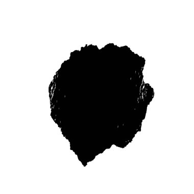 Beyaz arkaplanda soyut grunge siyah mürekkep lekesi