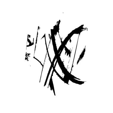 siyah fırça darbesi ve doku. grunge soyut el - boyanmış elementler.