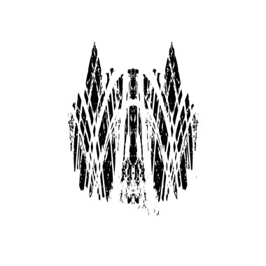 Beyaz arkaplanda soyut grunge siyah nokta izole