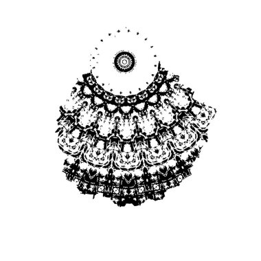 Geleneksel bir Türk rüya yakalayıcısının el çizimi vektör çizimi.