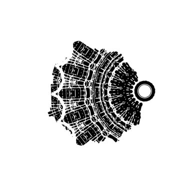 dairesel ağaç biçiminde dairesel damga